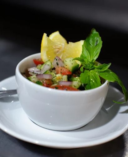 Fresh Shirazi Salad Served at Shandiz Restaurant in Sunderland